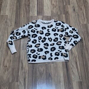 Skies Are Blue Leopard Print Sweater